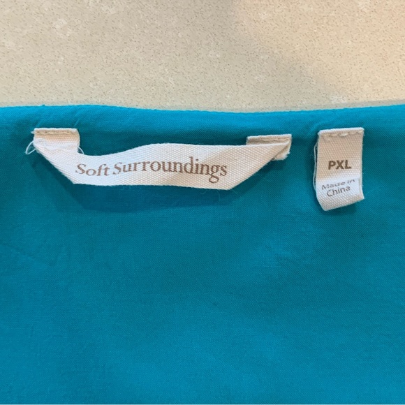 Soft Surroundings lined teal flowing blouse PXL - Picture 6 of 8
